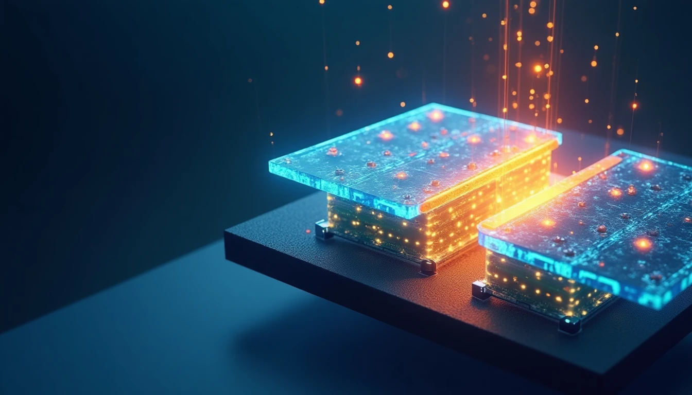 Diagram showing photovoltaic effect in solar cells, electron movement, p-n junction semiconductor structure